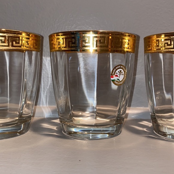 Old Fashion Whiskey Glass (4) Set with Versace Rim • BRAND NEW - Picture 3 of 3